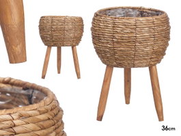 IBERGARDEN Macetero Oscuro con Patas Marron 45cm