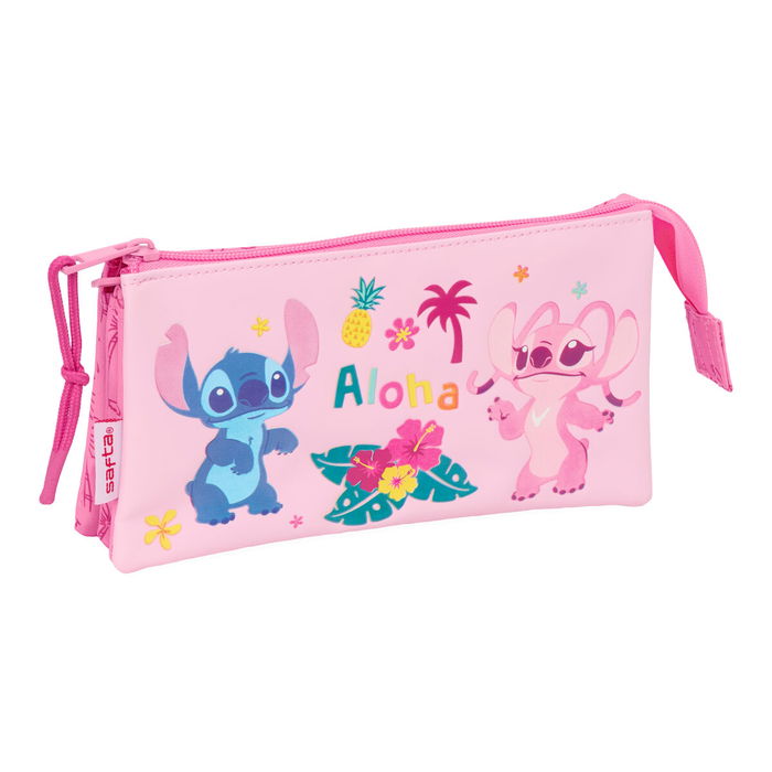 Fourre-tout Lilo & Stitch Chill Rose Menthe 22 x 12 x 3 cm