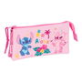 Fourre-tout Lilo & Stitch Chill Rose Menthe 22 x 12 x 3 cm