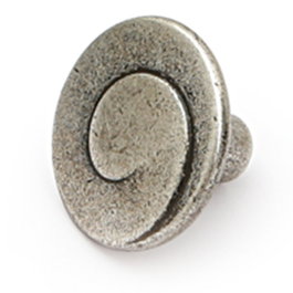 GIUSTI Bouton OTTO en Zamak, Argent Vieilli