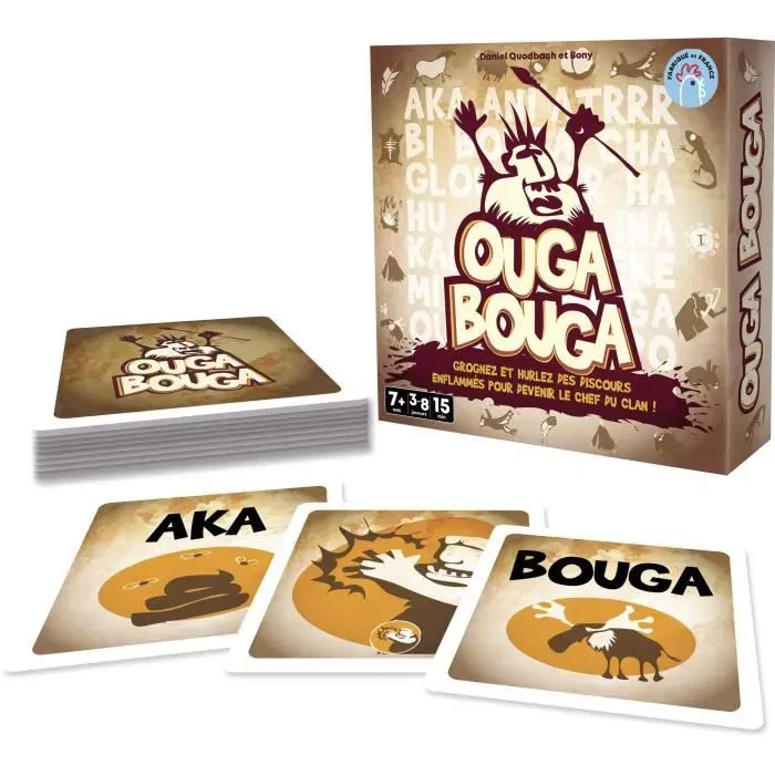 Asmodee - Jeu de société Ouga Bouga - Devenez le chef du clan - À partir de 7 ans - Fabriqué en France