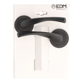 Edm - JEU DE ROSACE 707 - Aluminium Noir - Rosace Diam.65mm Poignée 120mm - Blister