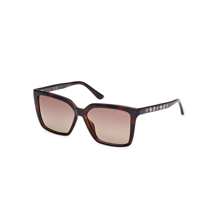 Guess Gafas GU00099 Lunettes de Soleil Polarisées Carrées Femme Havana Verre 55 mm
