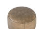 GINER Y COLOMER Puff rond en cuir naturel beige avec dessus décoré de tresses en cuir