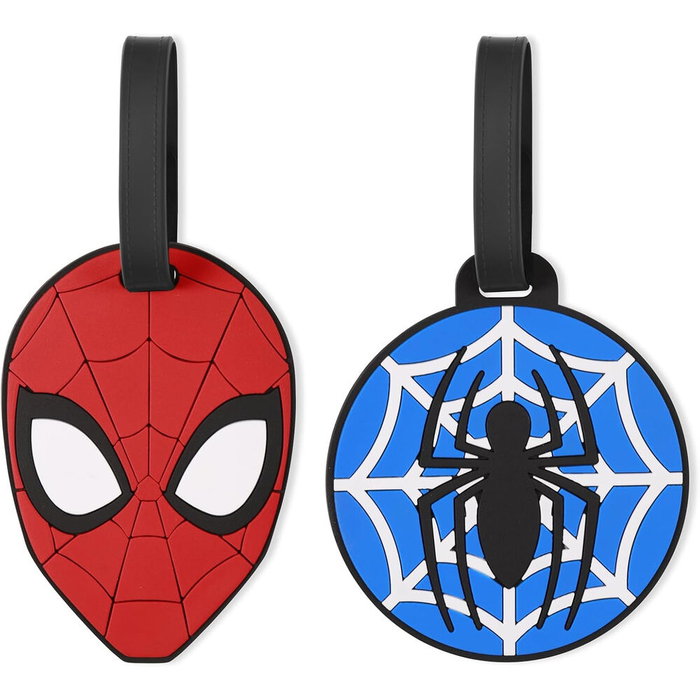 PEERS HARDY Set de 2 étiquettes de bagage Spiderman Marvel en silicone haute qualité - durable et résistant