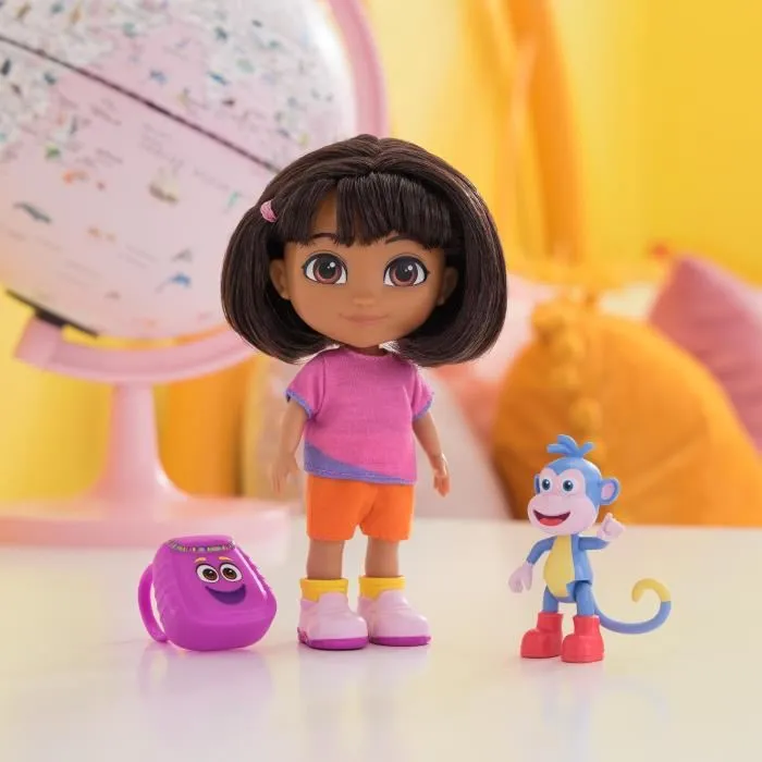 Spin Master Poupée Dora l'Exploratrice 15 cm avec Figurine Babouche et Sac à Dos - Jeu pour Enfant dès 3 Ans