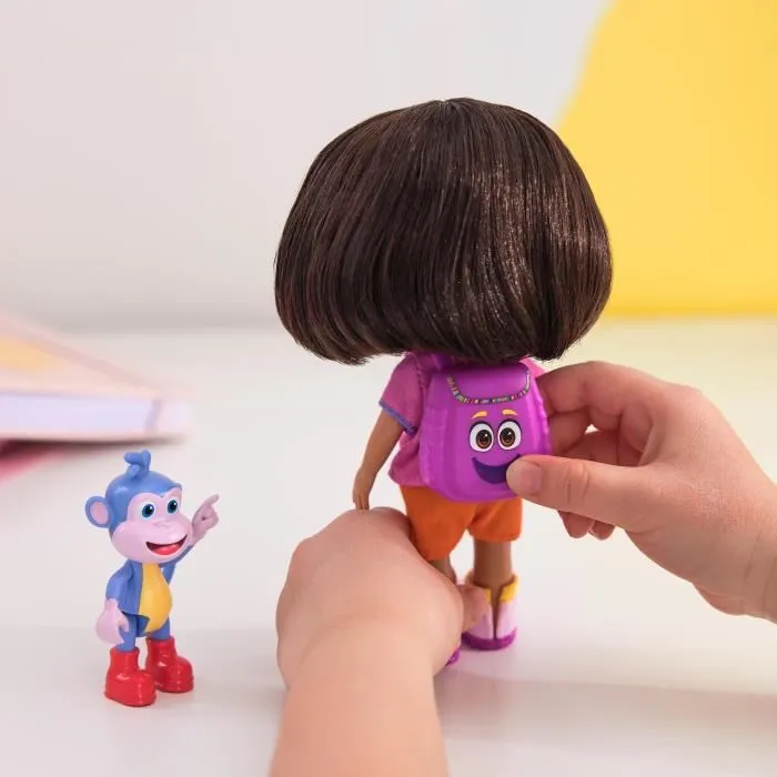 Spin Master Poupée Dora l'Exploratrice 15 cm avec Figurine Babouche et Sac à Dos - Jeu pour Enfant dès 3 Ans
