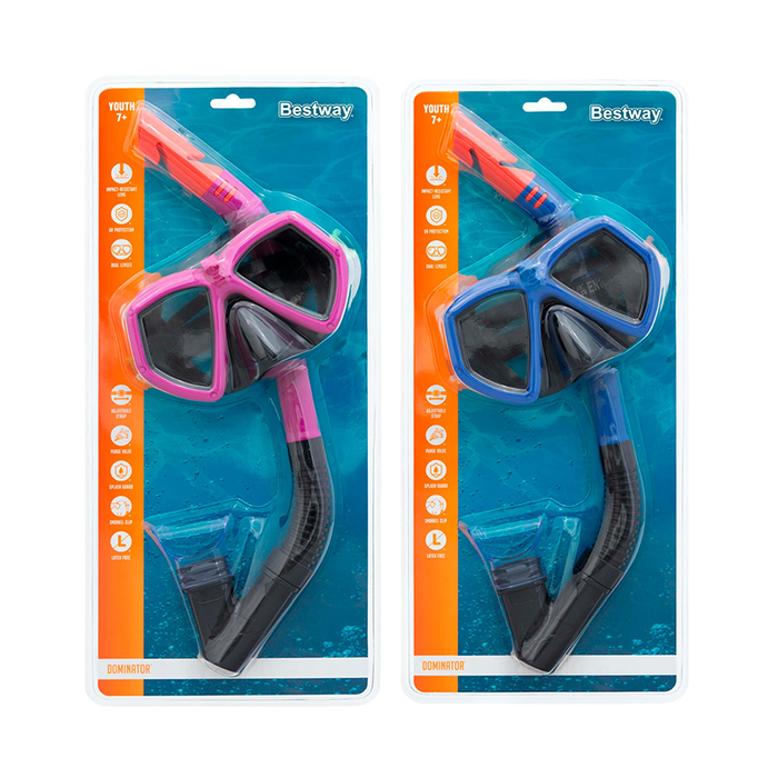 Bestway 24070 Masque et Tubo Junior avec Vanne de Purge pour Enfants +7 Ans Piscine et Plage
