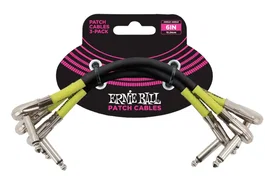 ERNIEBALL Câble EB INTERLINK Jack-Jack Angle Plat Noir - Pack de 3