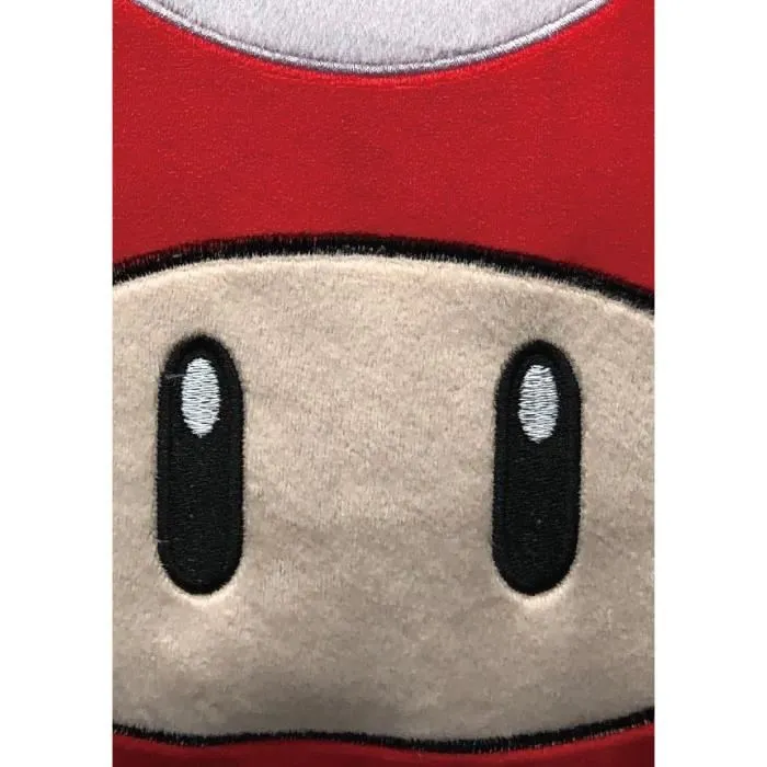 Mario Bros Coussin décoratif 3D Champignon en microfibre de Super Mario, 40 cm, pour salon ou chambre