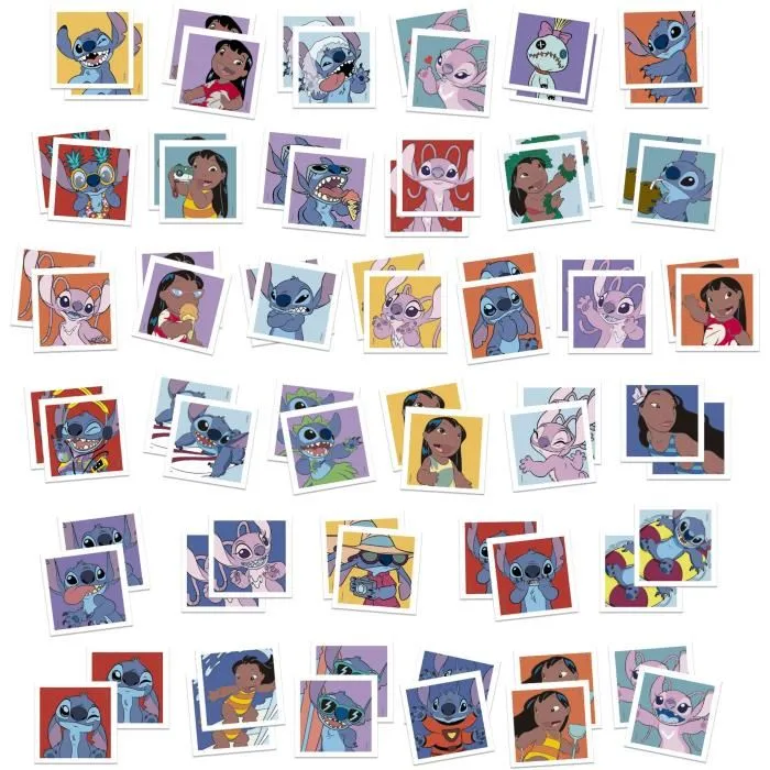 Educa Identic Stitch Jeu de mémoire 72 cartes, Développe mémoire et attention des 3 ans, Jeu éducatif pour enfants