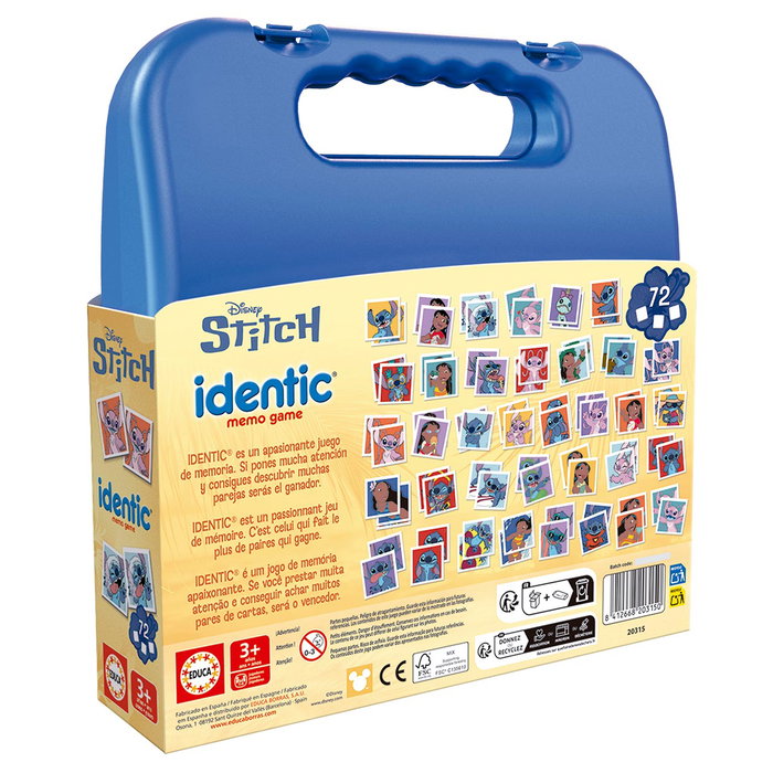Educa Identic Stitch - Jeu de mémoire 72 cartes