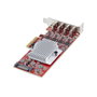 Startech Carte PCI P10Q4C-USB-CARD-LP rouge avec connexions SATA et PCIe