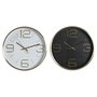Horloge Murale DKD Home Decor Blanc Noir Doré Aluminium Ø 25 cm 25 x 4 x 25 cm (2 Unités)