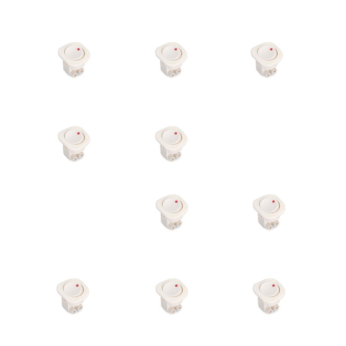 Emuca Lot de 10 interrupteurs à encastrer D21x21, Blanc Emuca Lot de 10 interrupteurs à encastrer D21x21, Blanc
