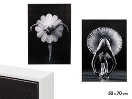 GIFTDECOR Lot de 2 tableaux sur toile Balet Surtt 50x70 Gris-Negro