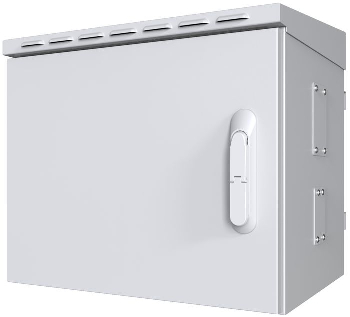 Lanview Midi Classic Armoire pour vidéosurveillance extérieure montée sur poteau pour 4 caméras avec ventilation et rails DIN, dimensions 575 x 425 x 500 mm