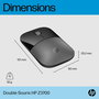 HP Souris sans fil Z3700 double mode (Bluetooth/USB) 1600 DPI avec récepteur intégré - Argent