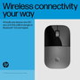 HP Souris sans fil Z3700 double mode (Bluetooth/USB) 1600 DPI avec récepteur intégré - Argent