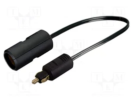 PRO CAR Prolongateur pour adaptateur allume-cigares, 0,25m, Noir