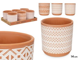 Ibergarden Pot en Céramique Terracota 13.5x14x13.5 cm - Assortiment Aléatoire (Set de 12)