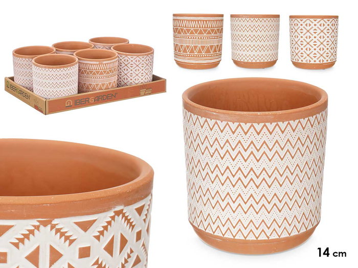 Ibergarden Pot en Céramique Terracota 13.5x14x13.5 cm - Assortiment Aléatoire (Set de 12) Ibergarden Pot en Céramique Terracota 13.5x14x13.5 cm - Assortiment Aléatoire (Set de 12)