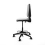 Tabouret Taburete Elche Contact permament de base Tissu Blanc Base pyramidale noire Sans accoudoirs Sans appui-tête Roulettes 65mm nylon