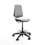 Tabouret Taburete Elche Contact permament de base Tissu Blanc Base pyramidale noire Sans accoudoirs Sans appui-tête Roulettes 65mm nylon