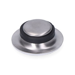Edm Tope de porte en métal finition acier inoxydable Ø 5,5 cm avec fixation adhésive