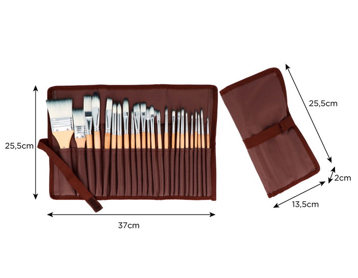 Innspiro Set de 24 pinceaux synthétiques avec étui Innspiro Set de 24 pinceaux synthétiques avec étui