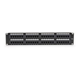 Black Box Patch Panel CAT5e 48 ports 2U - Platine de brassage réseau avec prises RJ45 et contacts dorés