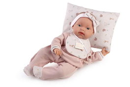 Toneta Poupée avec bavoir et corps flexible - 34 cm - Multilingue (Espagnol, Français, Ukrainien, Portugais, Allemand, Néerlandais, Italien, Russe, Polonais, Arabe)