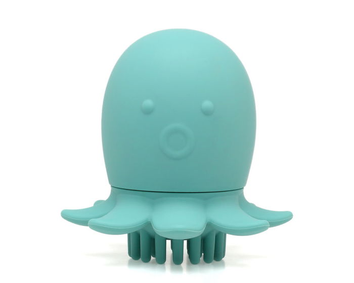 KioKids Cepillo Masajeador De Champú Bebé - Cepillo Masseur Douche en Silicone pour Cuir Chevelu, Massage Relaxant, Sensible, 4+ Mois, Vert