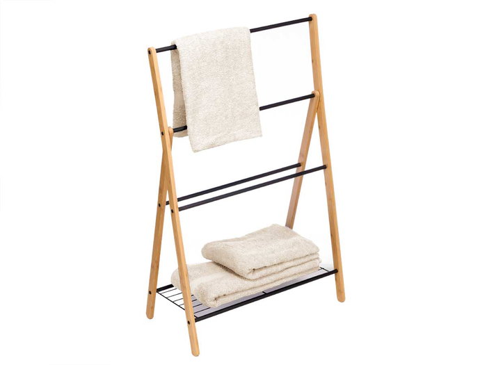 KIPIT Toallero en Bambou Noir 60x90x37 cm (Set de 4)