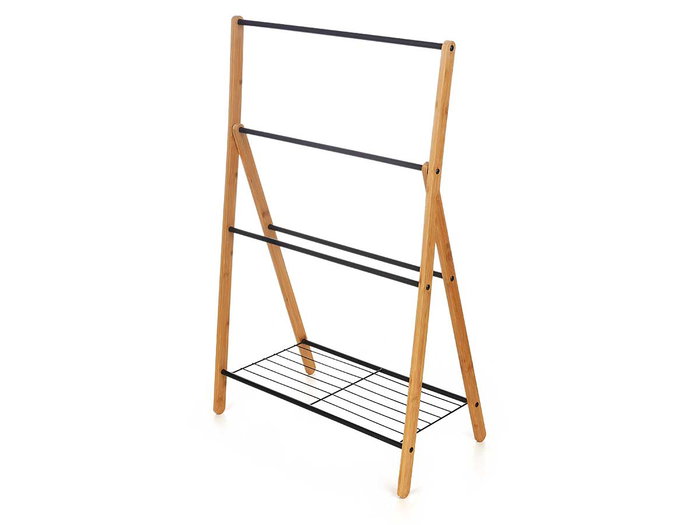 KIPIT Toallero en Bambou Noir 60x90x37 cm (Set de 4)