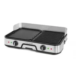 Riviera&Bar Plancha QPL525 - Plancha-gril réversible bi-zone inox, surface de cuisson 45.5 * 29 cm, 2000W, pour 6 à 8 personnes