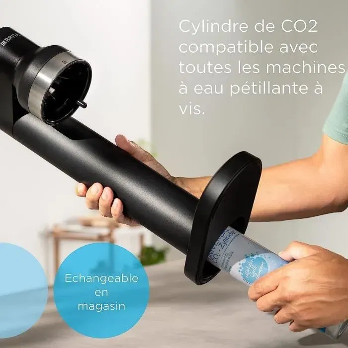 Brita Cylindre de CO2 pour Machine à Eau Pétillante - Recharge Compatible Toutes Machines à Vis - Permet de Gazéifier Jusqu'à 60 Litres d'Eau