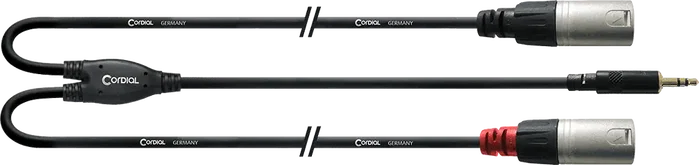 CORDIAL Câble en Y minijack stéréo vers 2 XLR mâles, 3 m CORDIAL Câble en Y minijack stéréo vers 2 XLR mâles, 3 m