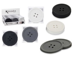 Kinvara Set de 4 sous-verres en silicone couleur foncée 9 x 9 x 0,5 cm (Set de 48)