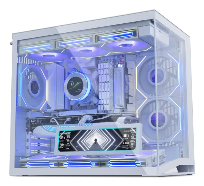 Lian Li Boîtier PC avec écran IPS universel 8,8 pouces SM088W Blanc