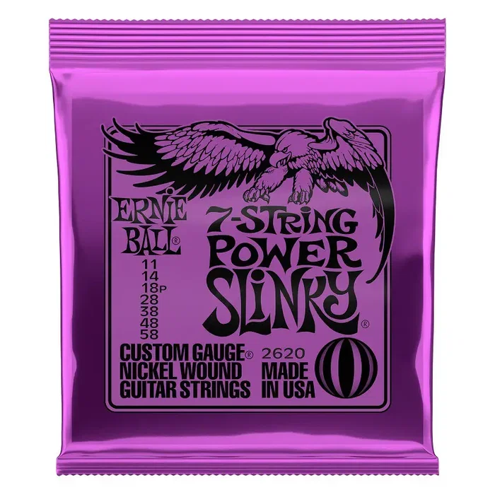 Ernie Ball Jeu de cordes électriques Slinky 7 cordes Power 11-58