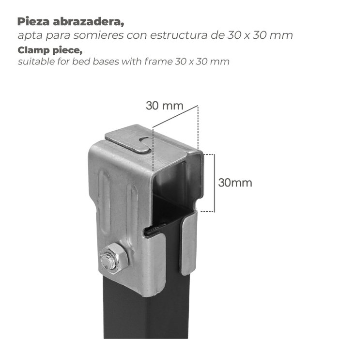 WOLFPACK LINEA PROFESIONAL Jeu de 4 pieds pour sommier carré 30x30/25 WOLFPACK LINEA PROFESIONAL Jeu de 4 pieds pour sommier carré 30x30/25