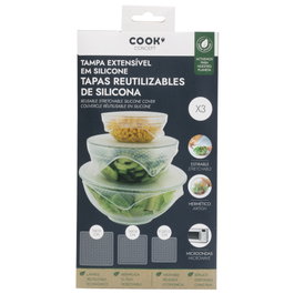 Cook Concept Lot de 3 couvercles en silicone extensibles
