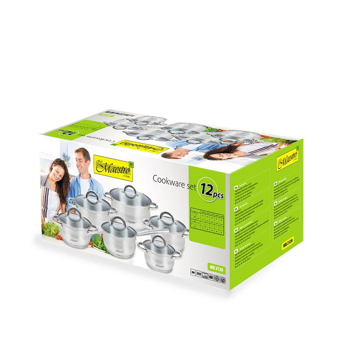 Batterie de Cuisine Feel Maestro MR-2120 Argenté Acier 12 Pièces