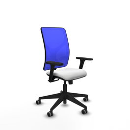 PIQUERAS Y CRESPO Chaise Motilla Synchro Blanc et Bleu avec Accoudoirs 3D