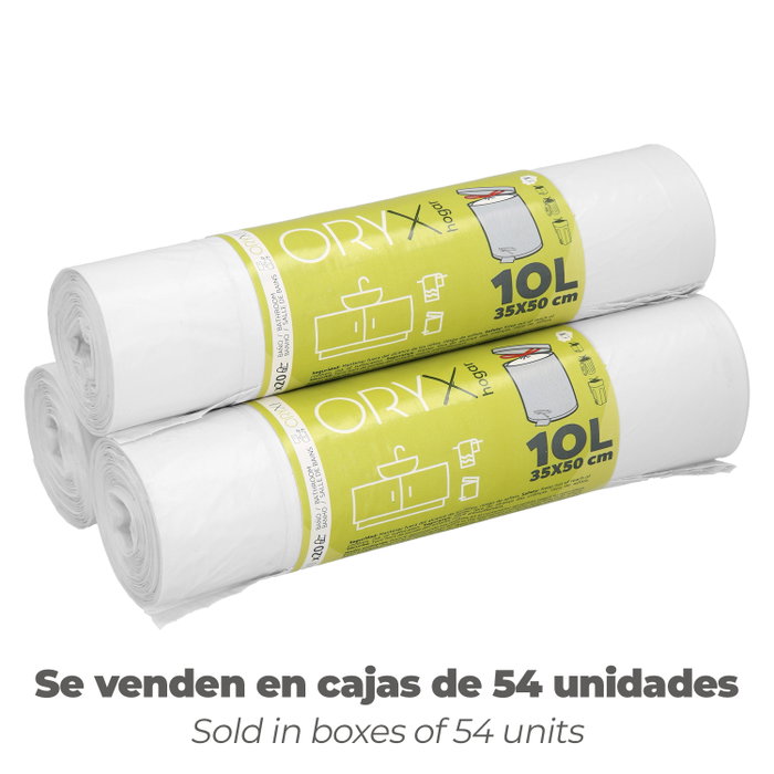 ORYX Sacs Poubelle Cierre Facil 10 Litres, Rouleau de 20 Unités