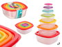 Leknes Lot de 7 Boîtes de Conservation Carrées en Plastique Multicolore 25x10,5x25 cm (Set de 12)