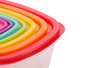 Leknes Lot de 7 Boîtes de Conservation Carrées en Plastique Multicolore 25x10,5x25 cm (Set de 12)