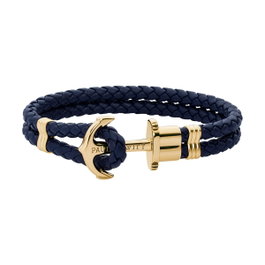 Paul Hewitt Bracelet en Cuir Bleu PH-L-G-N-M