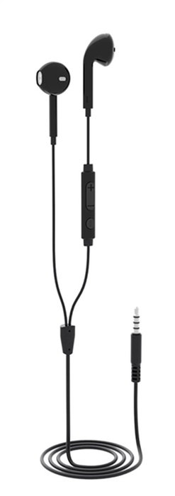 Elbe AU-N15-MIC Écouteurs intra-auriculaires avec microphone et contrôle intégré pour smartphone, noir